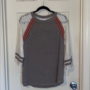 Maurices grey with lace top